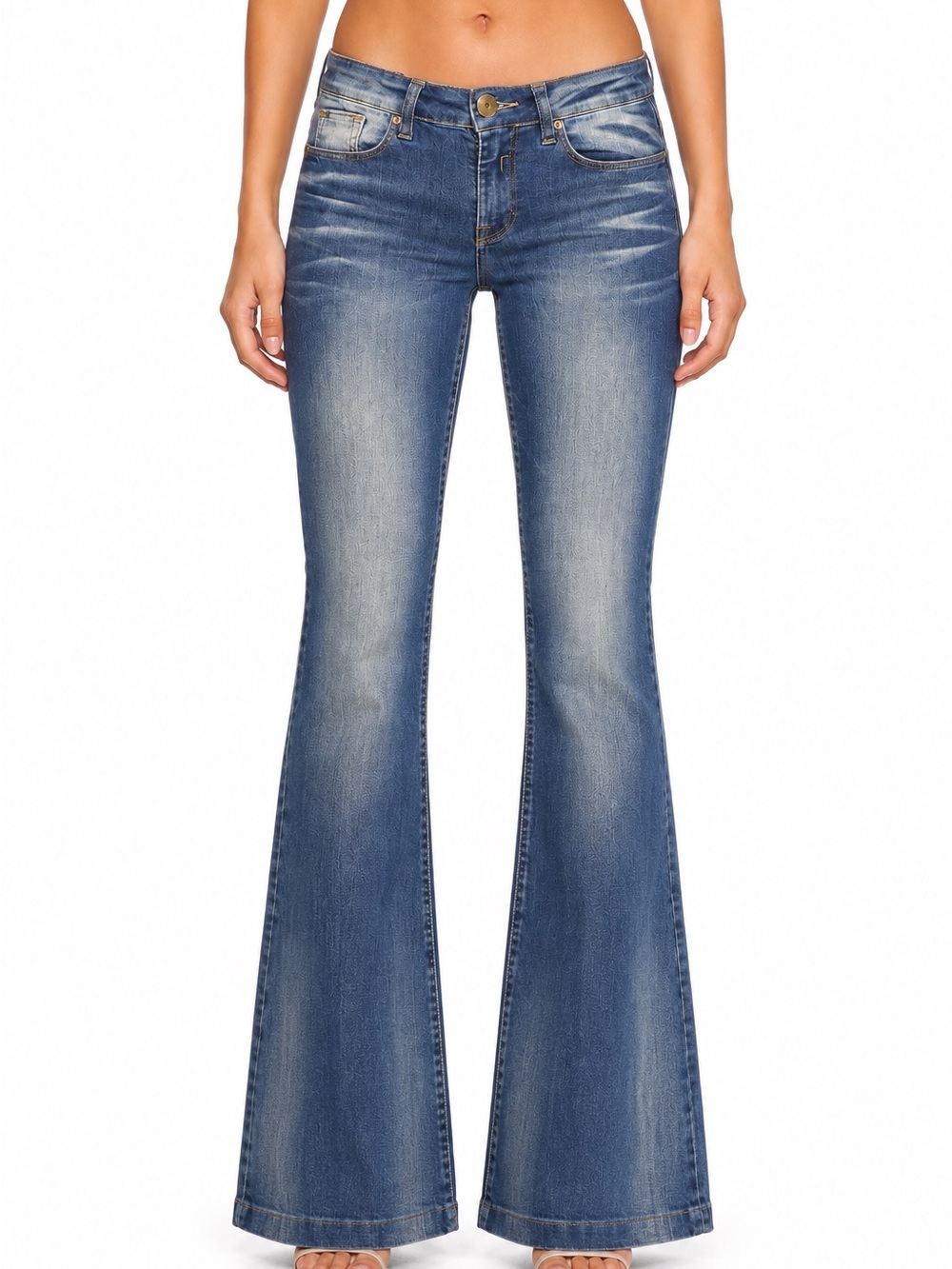 Espaço Fashion Y2K Low Rise Flare Bell Bottom Stretch Jeans Size 4